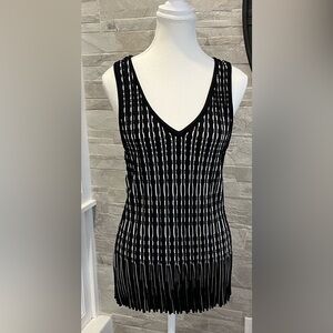 White House Black Market, Patterned sleeveless sweater style top.